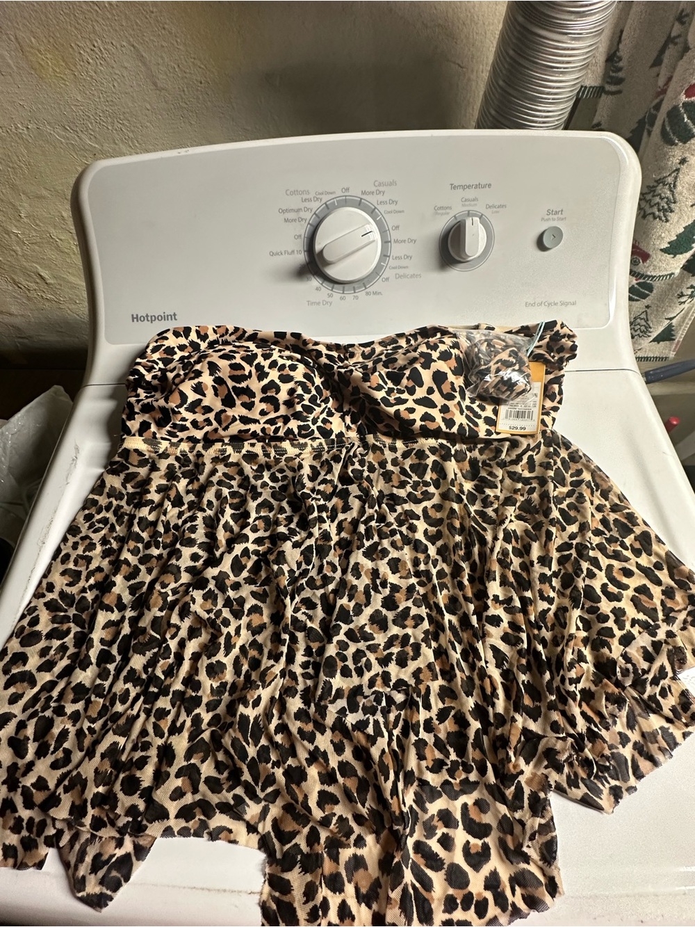 Leopard Print Strapless Tankini top